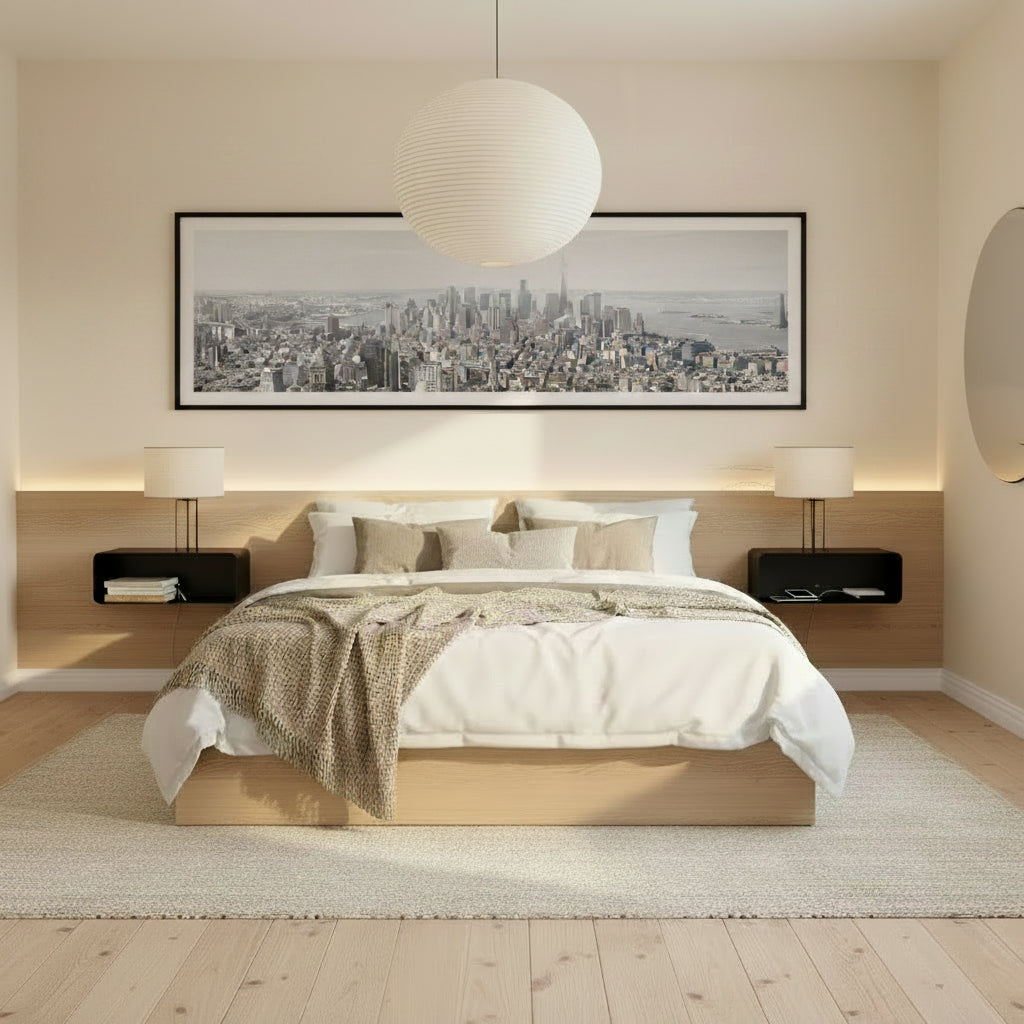 Mesita de pared COMO – mesita de noche flotante en metal - Kaimok Design