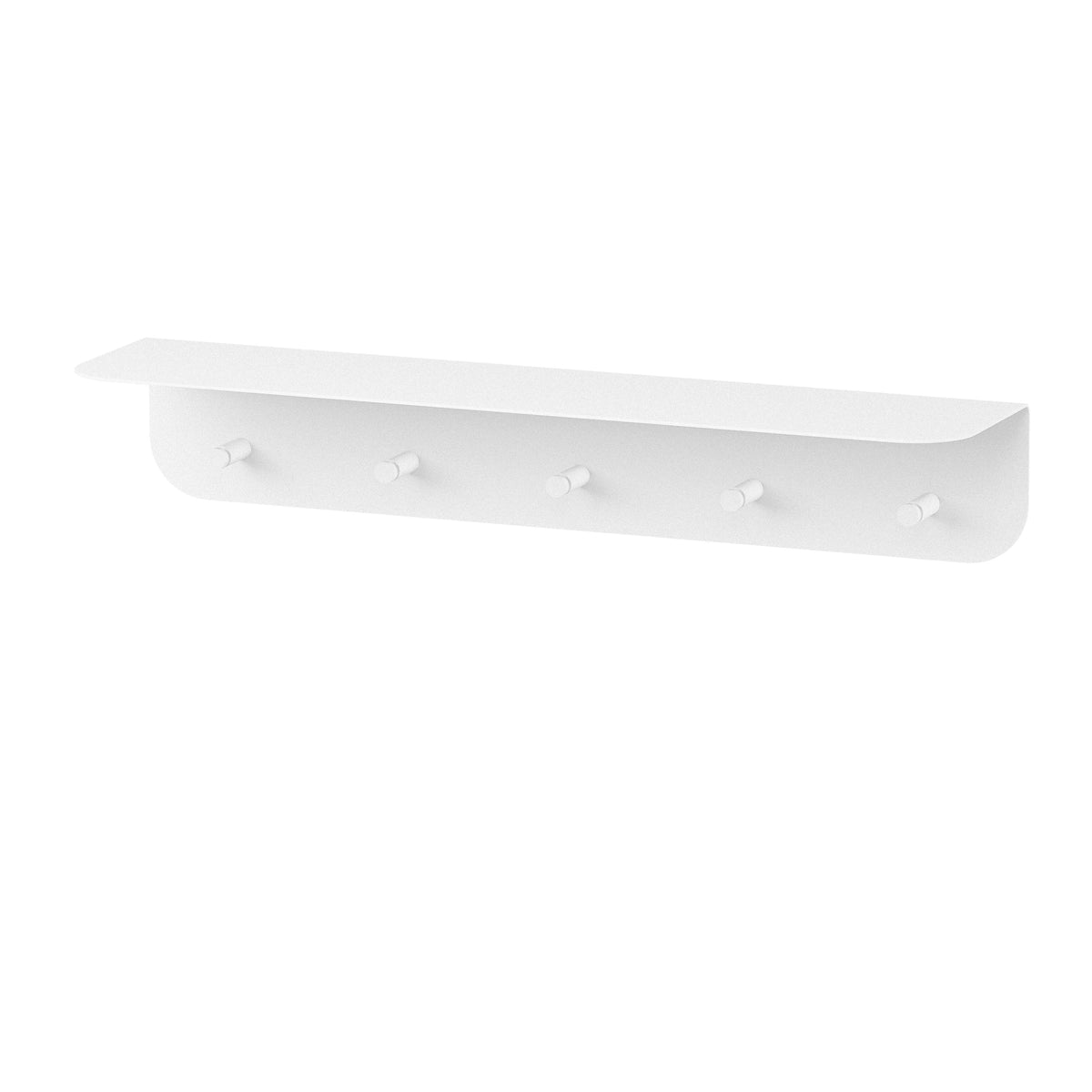 Perchero de pared Milano con estante y ganchos M (60cm) Blanco - Kaimok Design