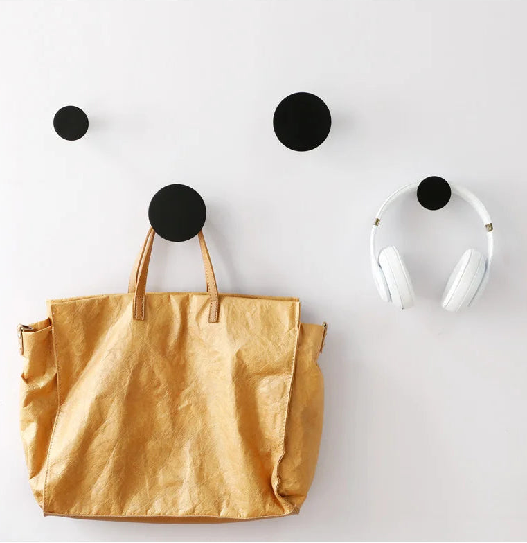Percha individual pared Palermo, negro mate redonda - Kaimok Design