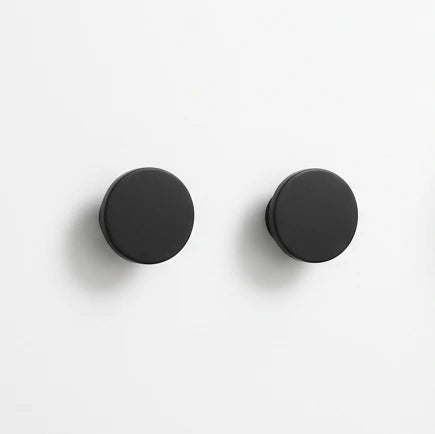 Percha individual pared Palermo, negro mate redonda Dúo S - Kaimok Design