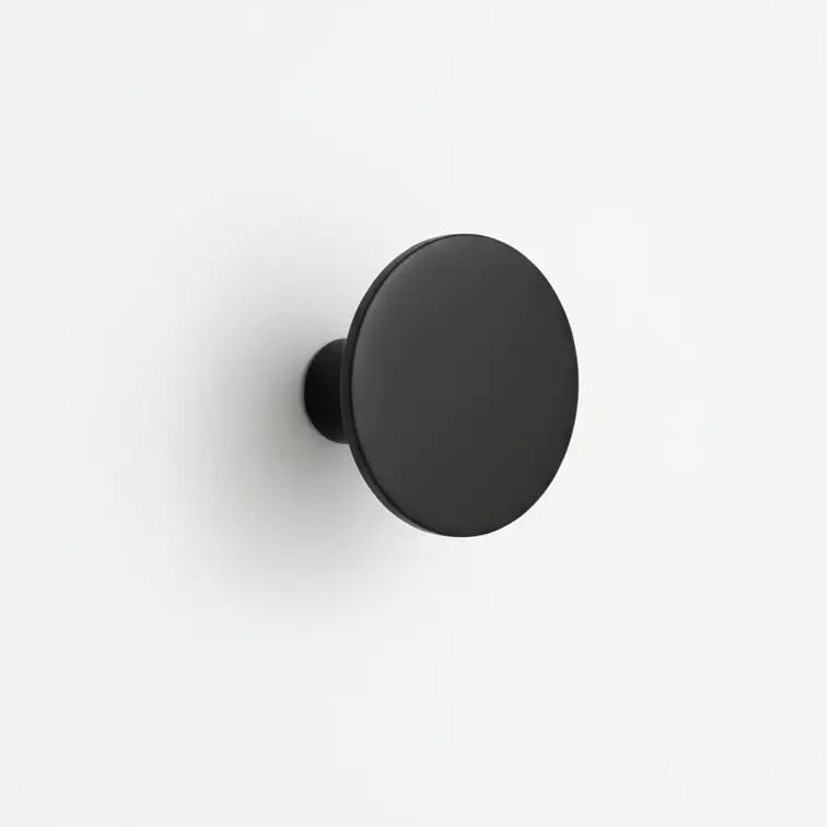 Percha individual pared Palermo, negro mate redonda - Kaimok Design