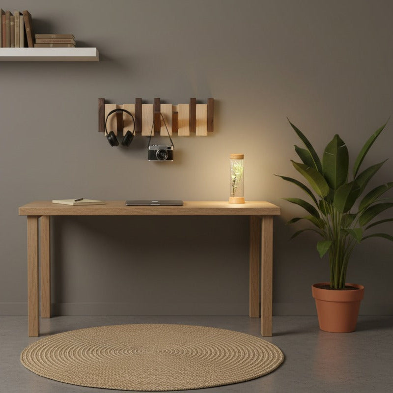 Perchero de pared Verona madera natural – colgador plegable escandinavo - Kaimok Design