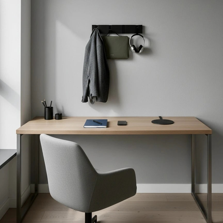 Perchero de pared moderno Palermo - Perchero metal negro - Kaimok Design