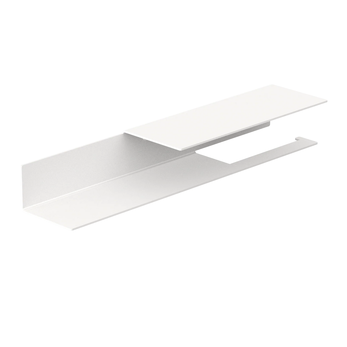 Portarrollos Bari – accesorios baño moderno con estante L (37cm) Blanco derecho - Kaimok Design