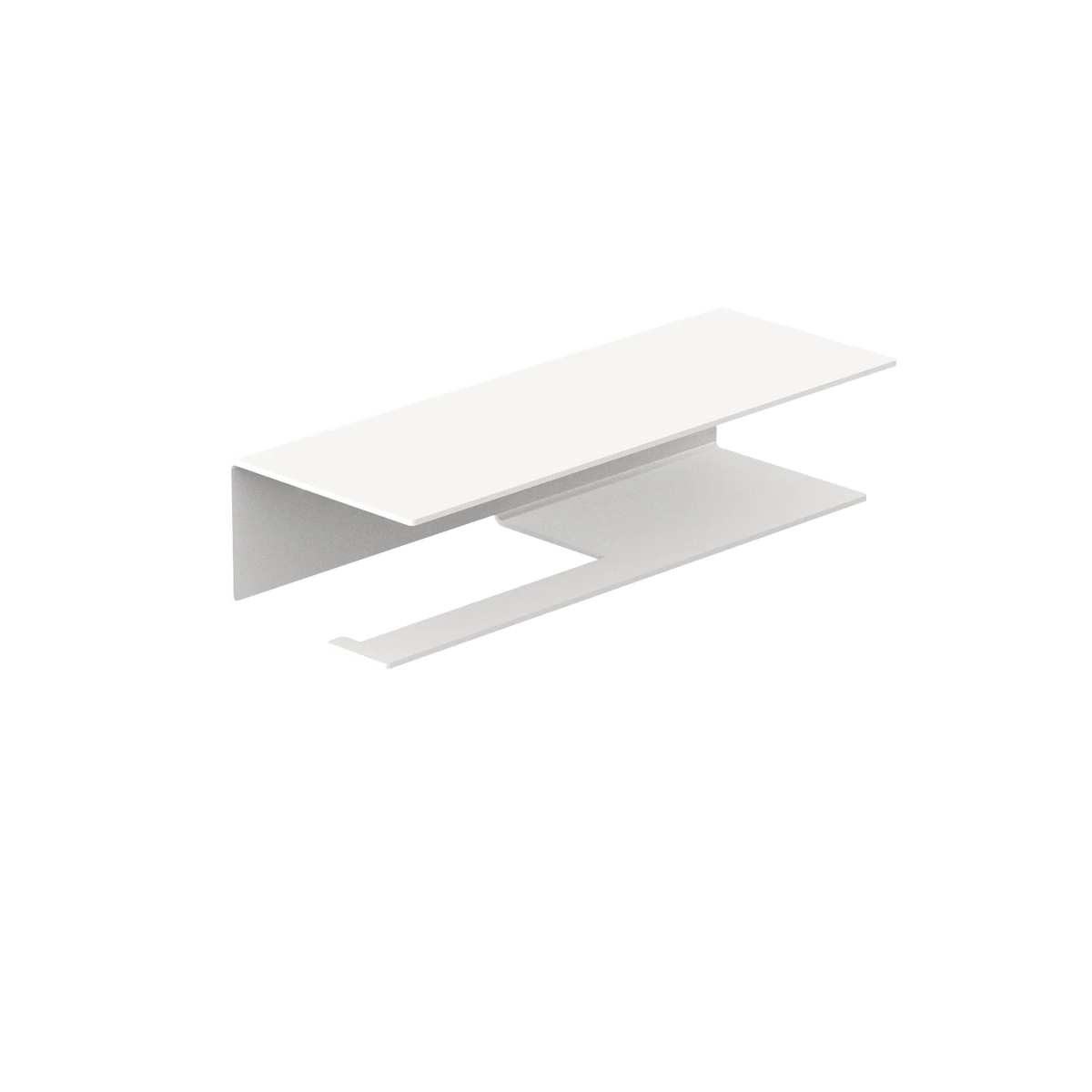 Portarrollos Bari – accesorios baño moderno con estante M (23cm) Blanco izquierdo - Kaimok Design