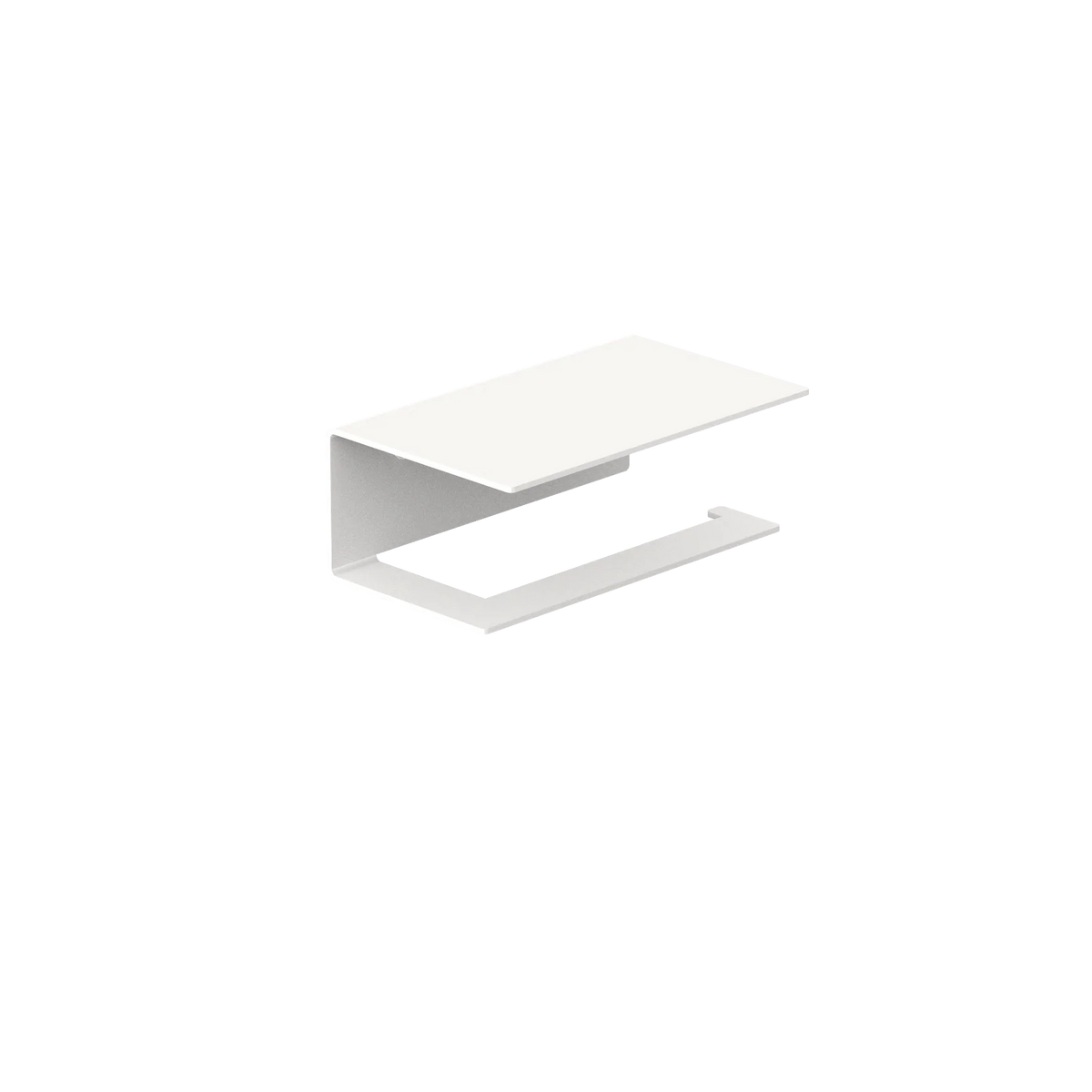Portarrollos Bari – accesorios baño moderno con estante S (14 cm) Blanco derecho - Kaimok Design