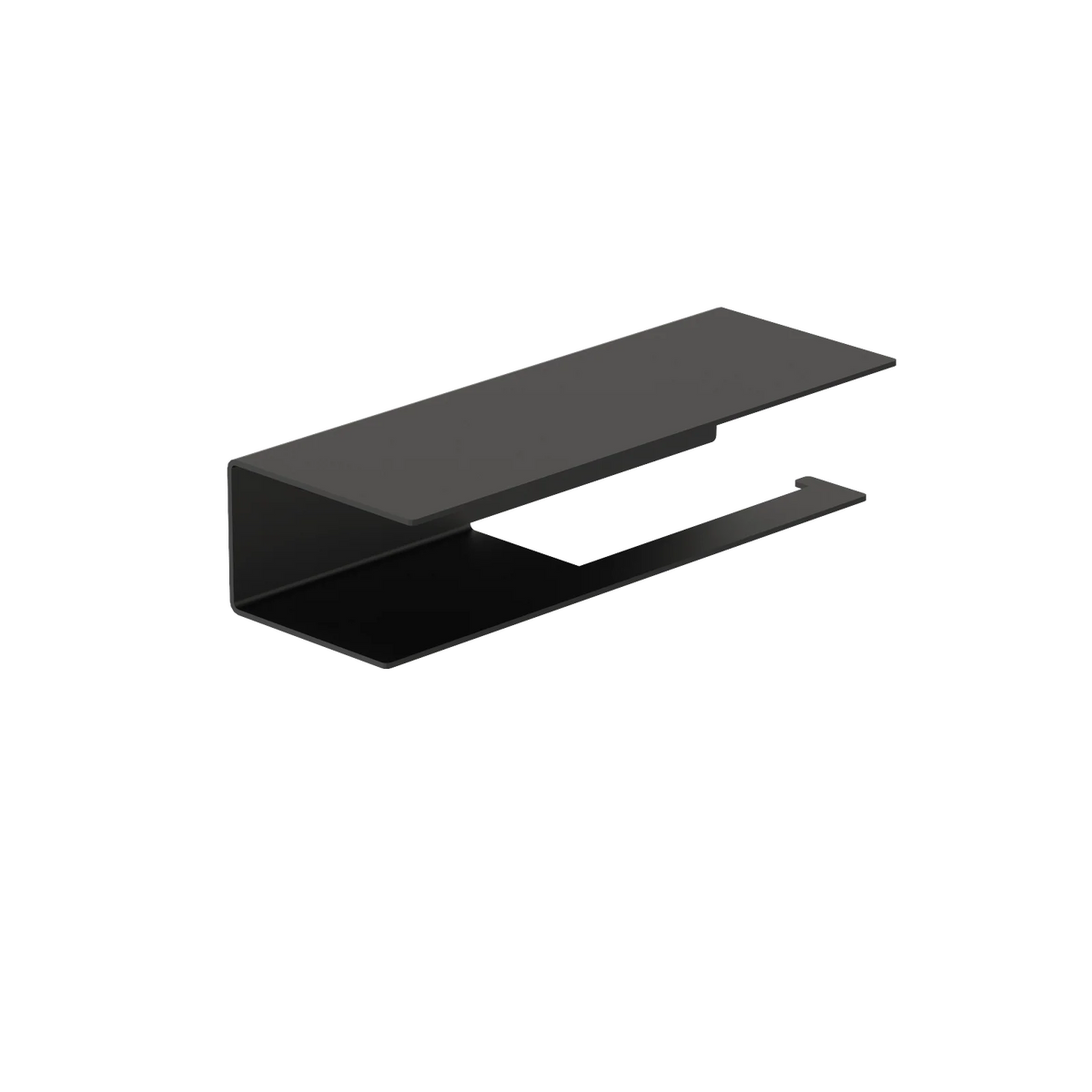 Portarrollos Bari – accesorios baño moderno con estante M (23cm) Negro derecho - Kaimok Design