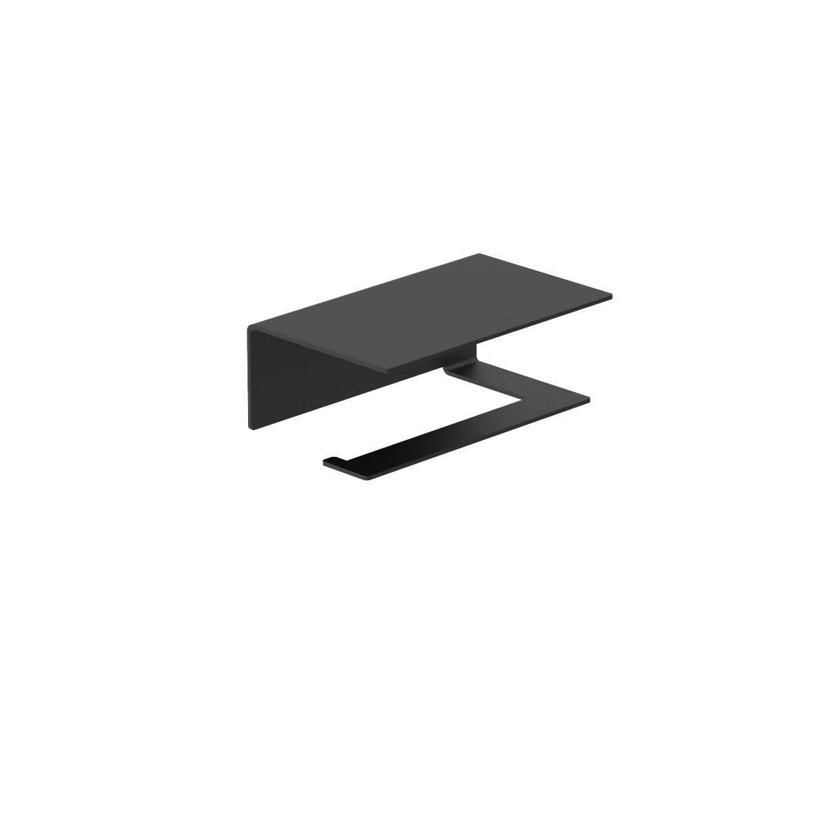 Portarrollos Bari – accesorios baño moderno con estante S (14 cm) Negro izquierdo - Kaimok Design