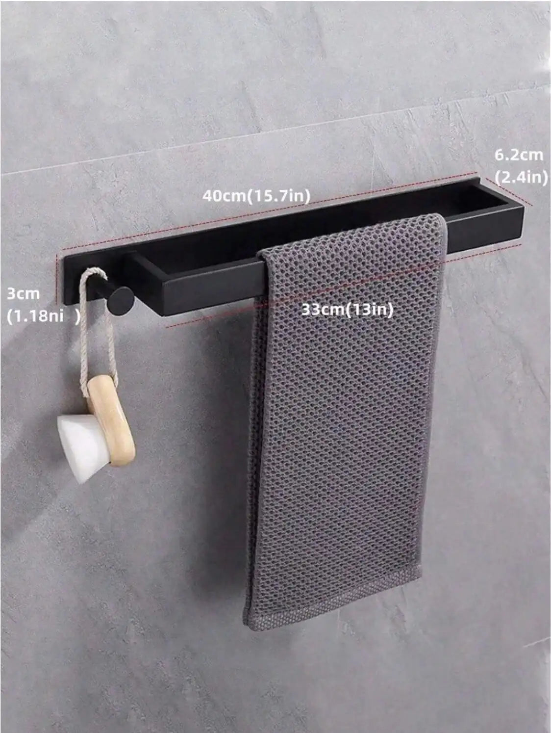 Toallero baño Torino – barra toallero sin taladro - Kaimok Design