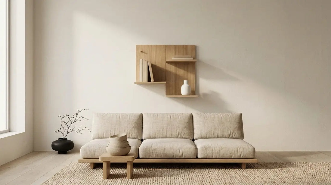 Estanteria Brera en roble en un ambien Japandi - Kaimok Design
