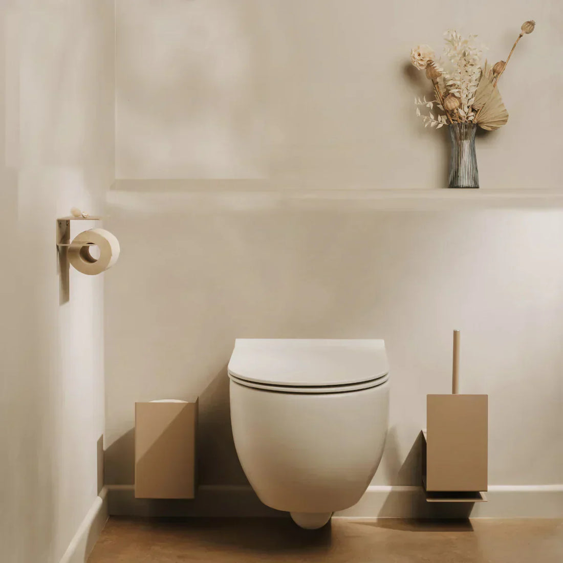 Design baño, portarollo Amsterdam, escobillero Lugano - Kaimok Design