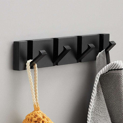Perchero de pared moderno Palermo - Perchero metal negro 4 Perchas Negras - Kaimok Design