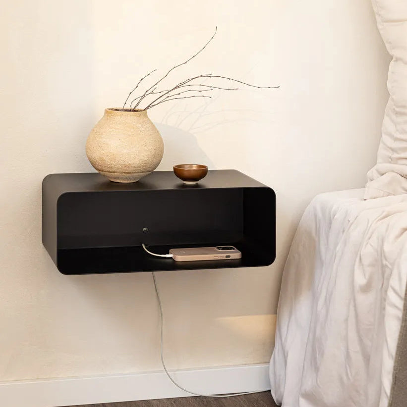 Mesita de pared COMO – mesita de noche flotante en metal Kaimok Design