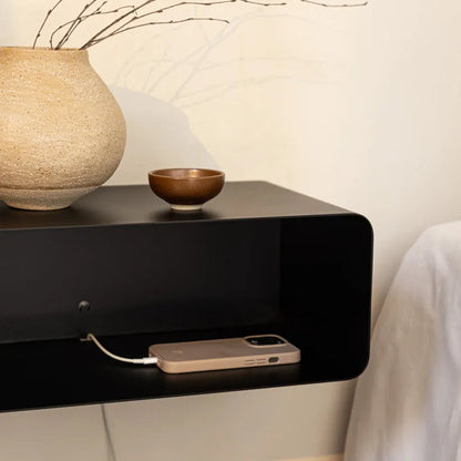 Mesita de pared COMO – mesita de noche flotante en metal - Kaimok Design