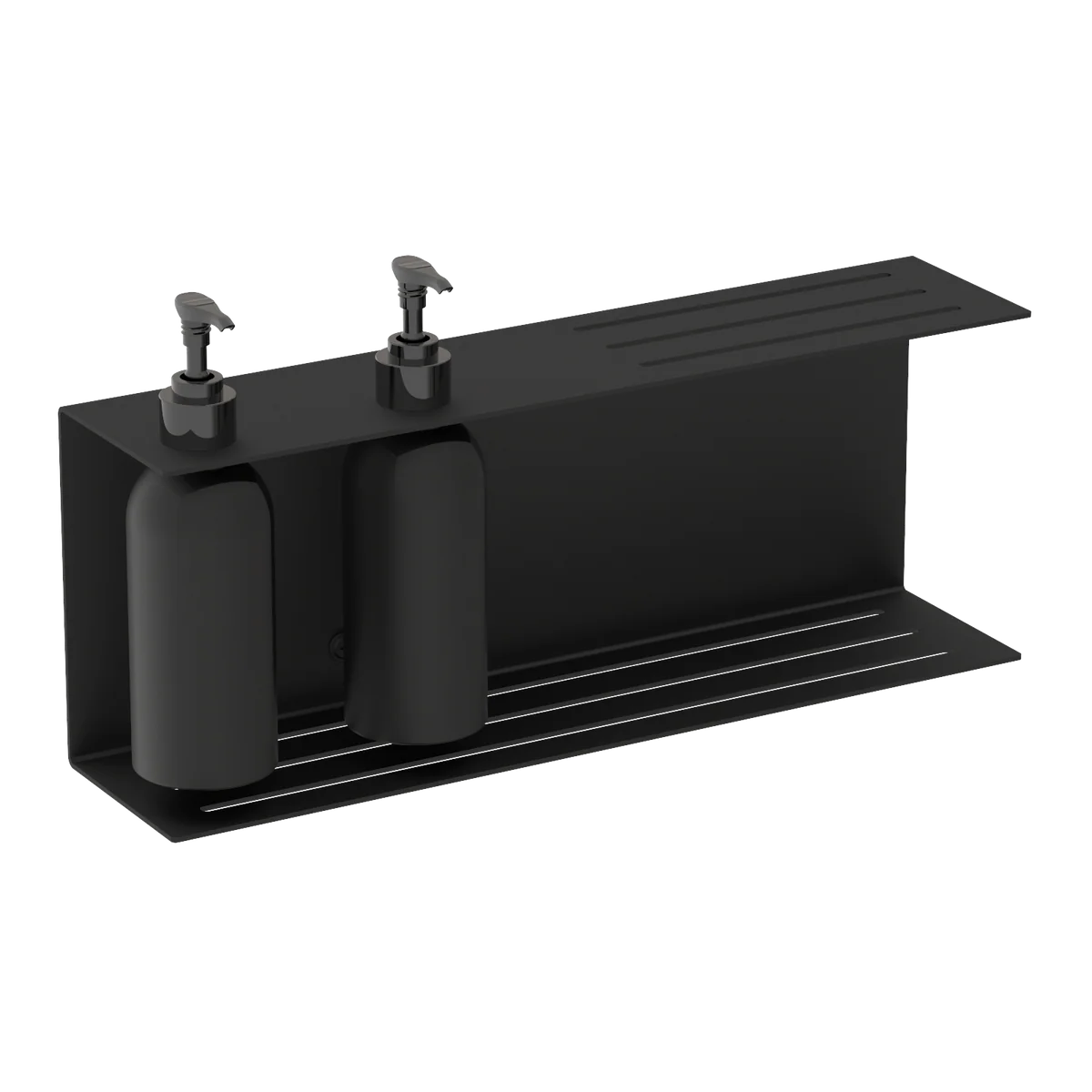 Dispensador de jabón de pared Catania, L  en negro mate