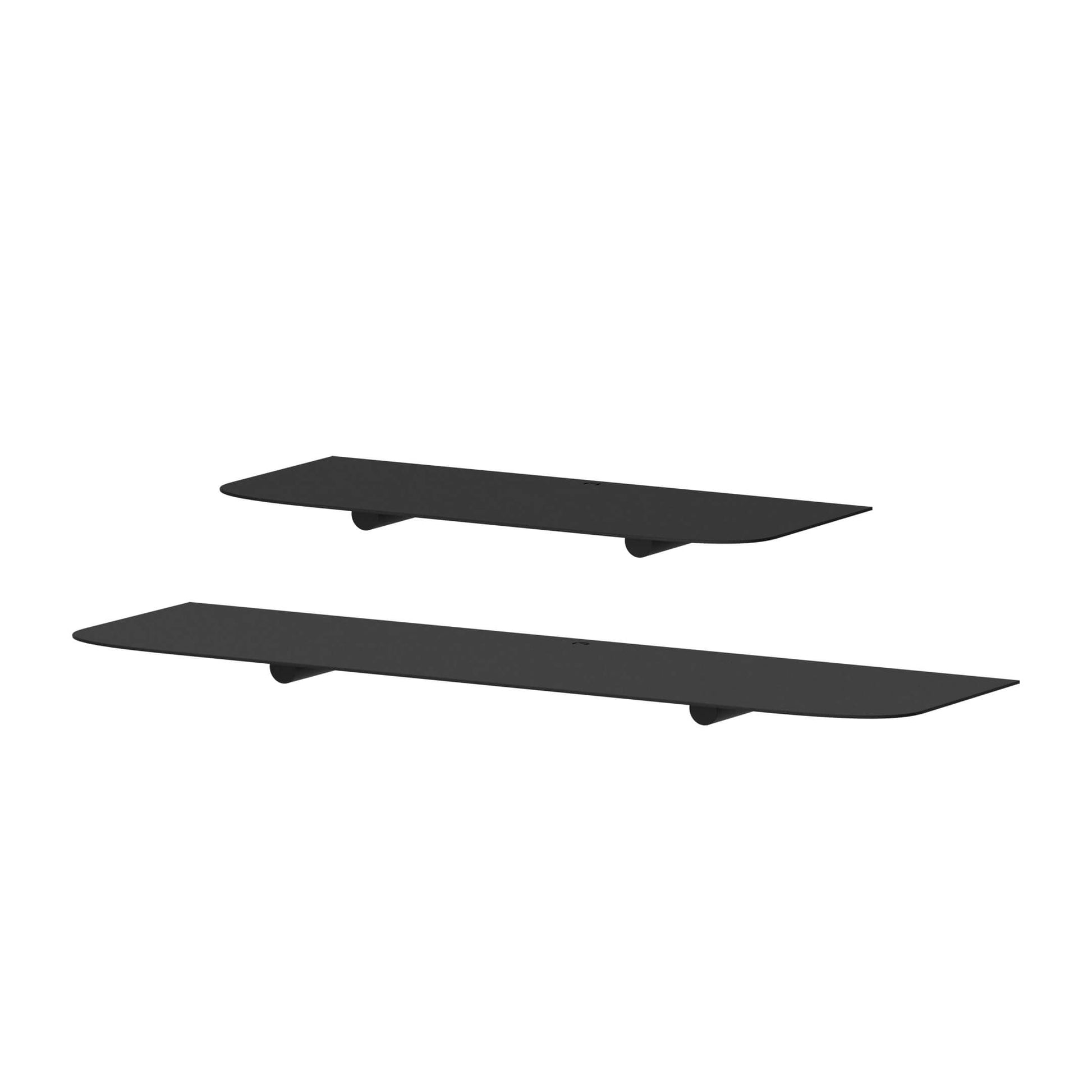 Estantería de pared metálica Kyoto – repisa flotante minimalista Set 40+60 cm Negro - Kaimok Design