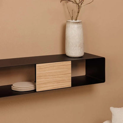 Consola de pared RIVA – mesa de pared en metal y madera - Kaimok Design