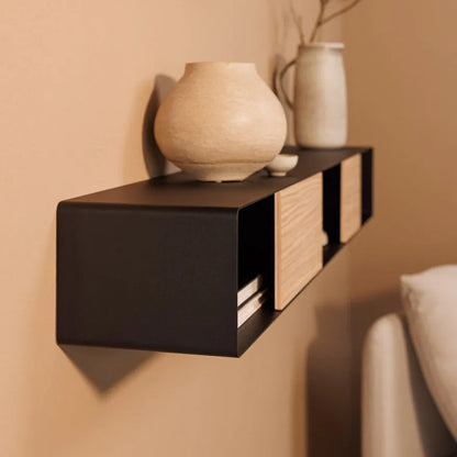 Consola de pared RIVA – mesa de pared en metal y madera - Kaimok Design
