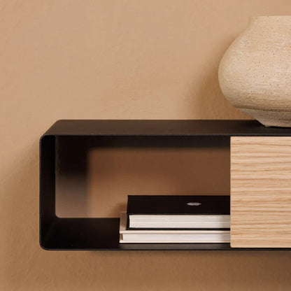 Consola de pared RIVA – mesa de pared en metal y madera - Kaimok Design