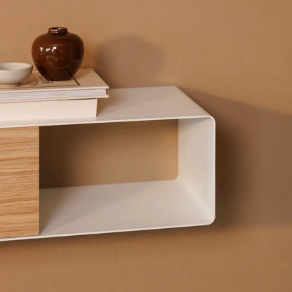 Consola de pared RIVA – mesa de pared en metal y madera - Kaimok Design