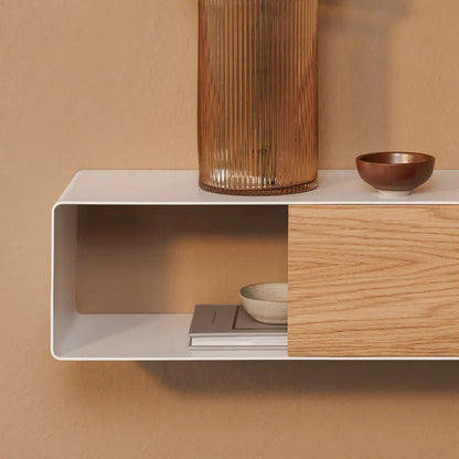 Consola de pared RIVA – mesa de pared en metal y madera - Kaimok Design