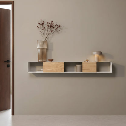 Consola de pared RIVA – mesa de pared en metal y madera - Kaimok Design