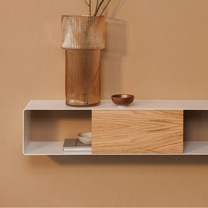 Consola de pared RIVA – mesa de pared en metal y madera - Kaimok Design