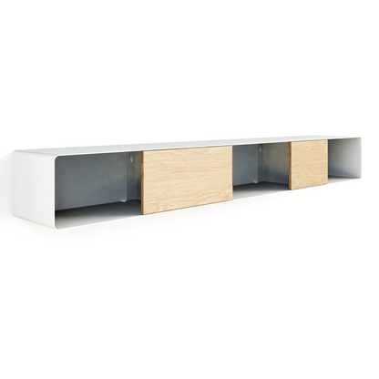 Consola de pared RIVA – mesa de pared en metal y madera Blanco - Kaimok Design