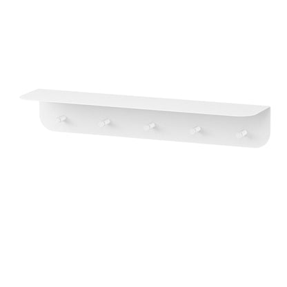 Perchero de pared Milano con estante y ganchos M (60cm) Blanco - Kaimok Design