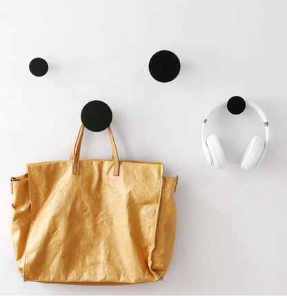 Percha individual pared Palermo, negro mate redonda - Kaimok Design