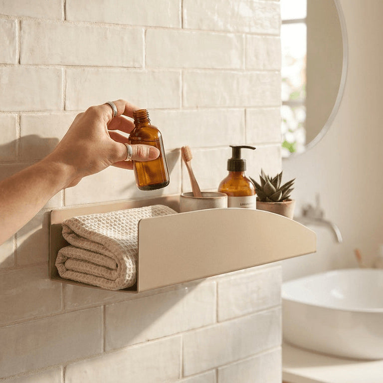 Estantería de pared metálica Torino – repisa flotante mediana - Kaimok Design