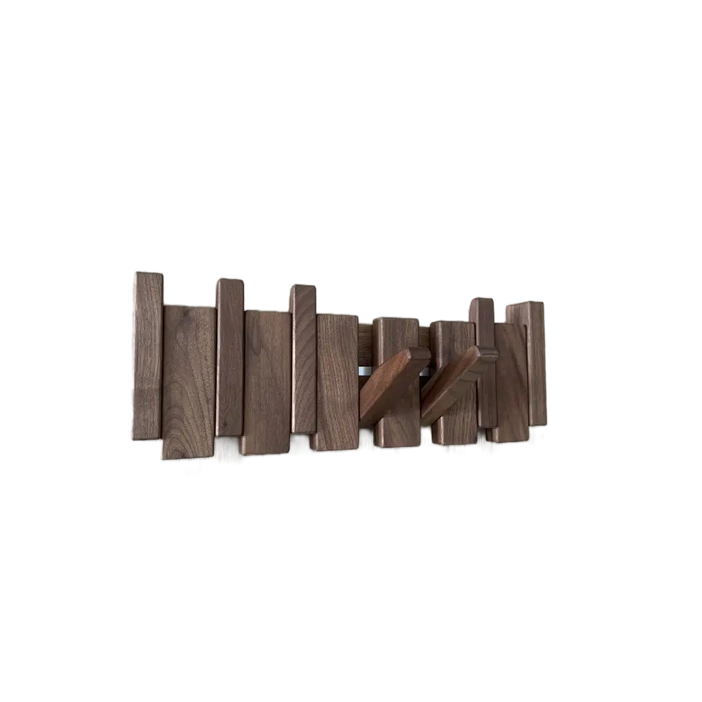 Perchero de pared Verona, 5 ganchos nogal - Kaimok Design
