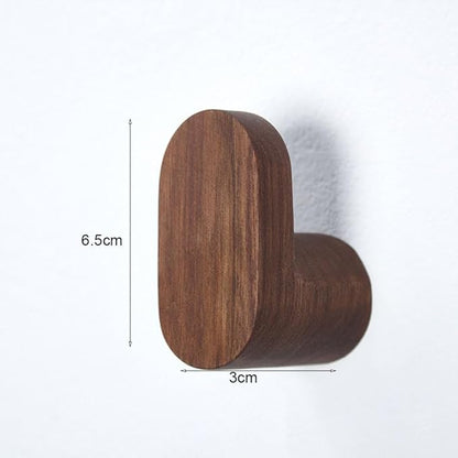 Perchas Verona – colgadores de pared en madera maciza Set 2 Nogal - Kaimok Design