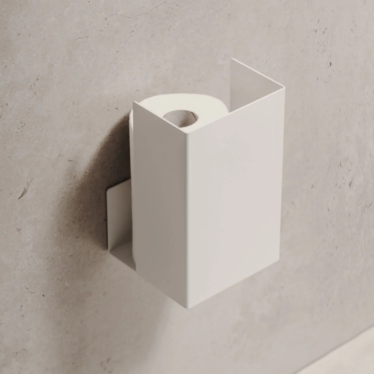 Organizador Amsterdam blanco – soporte papel higiénico en baño minimalista | Kaimok Design