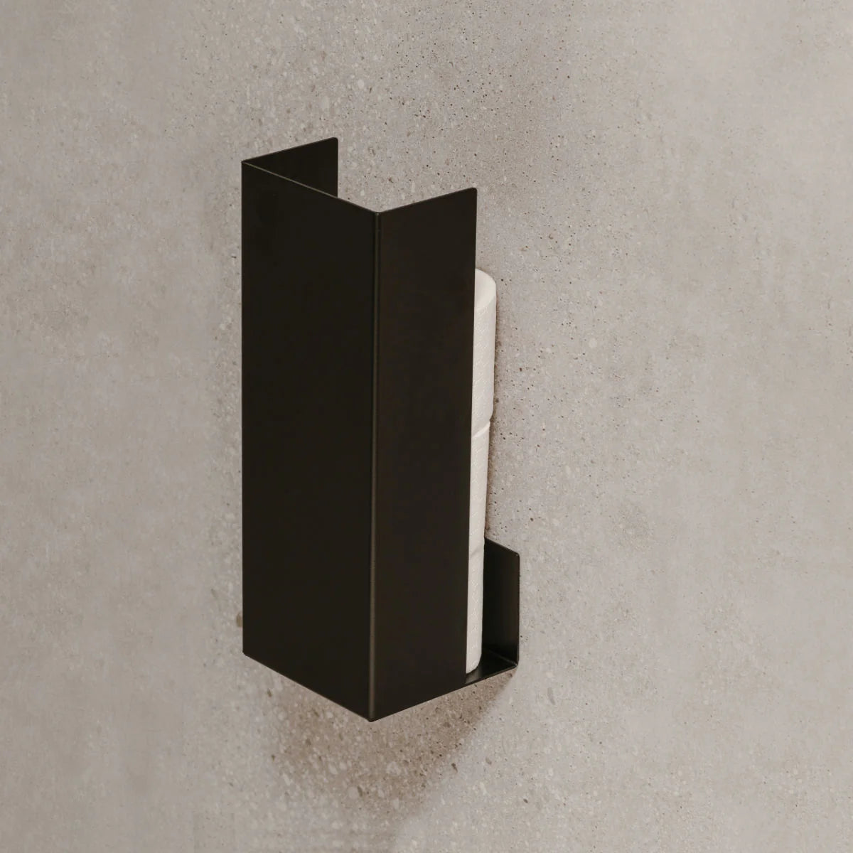 Organizador Amsterdam negro mate – soporte papel higiénico de pared | Kaimok Design