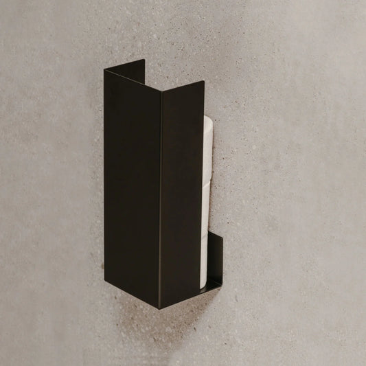Organizador Amsterdam negro mate – soporte papel higiénico de pared | Kaimok Design