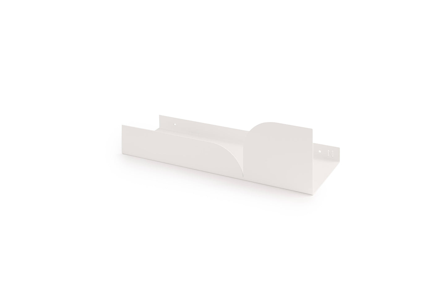 Estantería metálica mediana Torino blanco – vista frontal repisa de pared – Kaimok Design