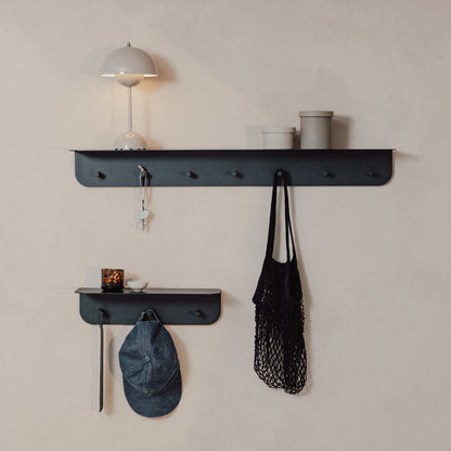 Perchero de pared Milano con estante y ganchos - Kaimok Design