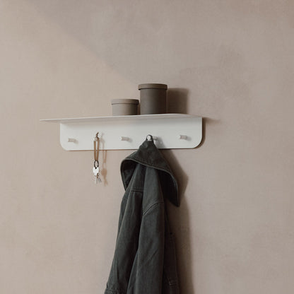 Perchero de pared Milano con estante y ganchos - Kaimok Design