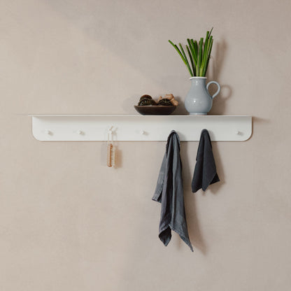 Perchero de pared Milano con estante y ganchos - Kaimok Design