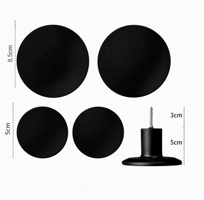 Percha individual pared Palermo, negro mate redonda - Kaimok Design