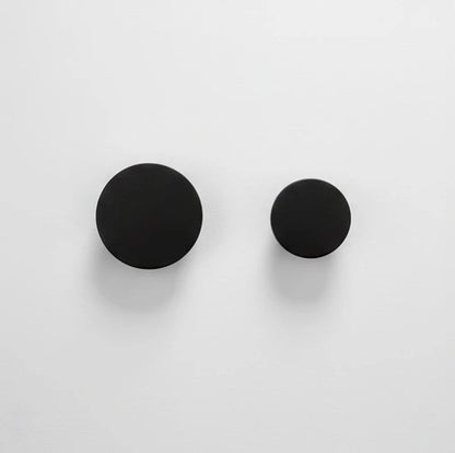 Percha individual pared Palermo, negro mate redonda Dúo Mix - Kaimok Design