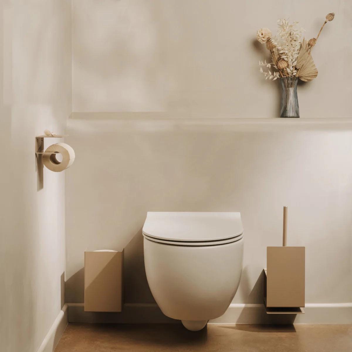 Escobillero Lugano beige – set accesorios baño – Kaimok Design