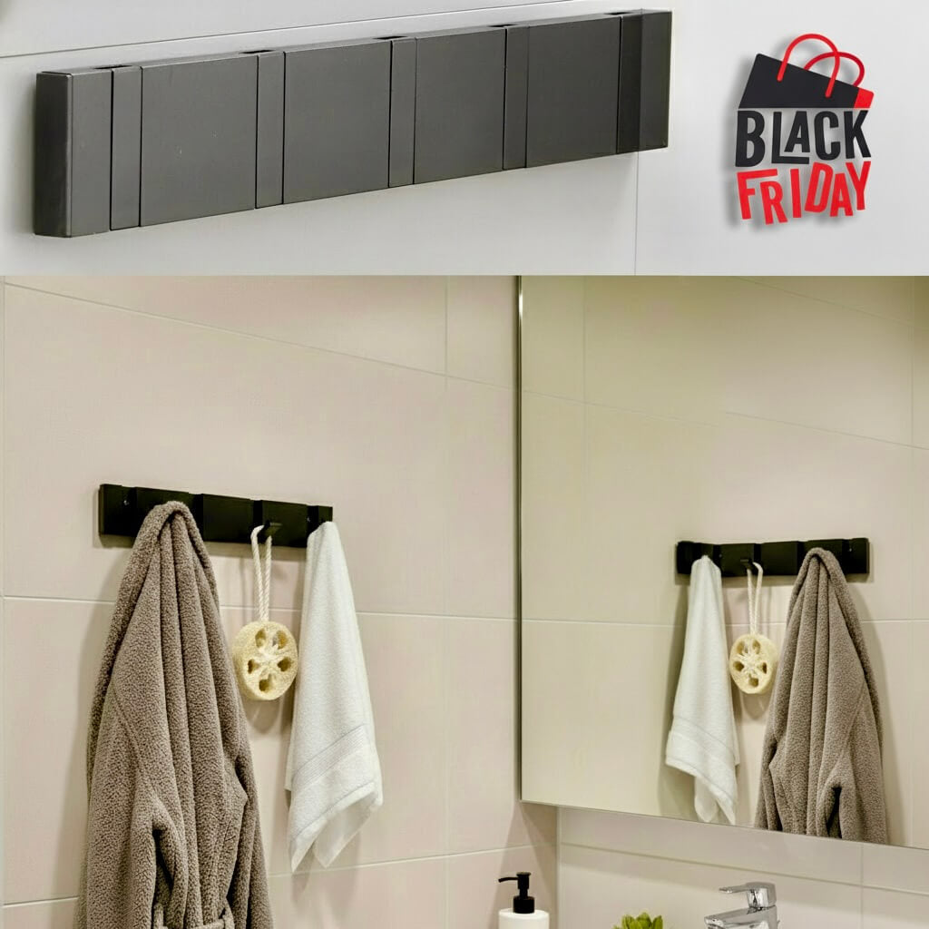 Perchero de metal de pared Palermo, oferta Black Friday, Kaimok Design