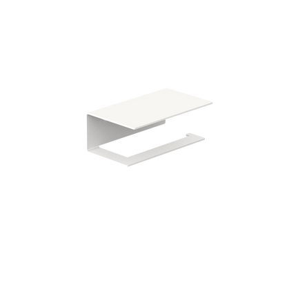 Portarrollos Bari – accesorios baño moderno con estante S (14 cm) Blanco derecho - Kaimok Design