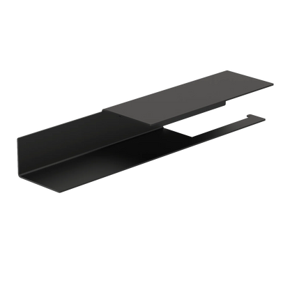 Portarrollos Bari – accesorios baño moderno con estante L (37cm) Negro derecho - Kaimok Design