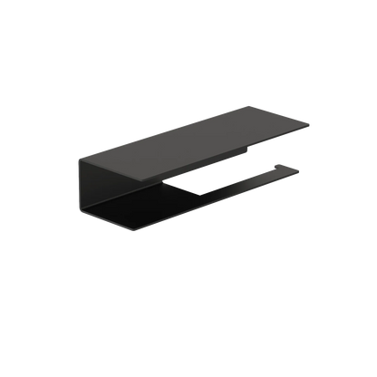 Portarrollos Bari – accesorios baño moderno con estante M (23cm) Negro derecho - Kaimok Design