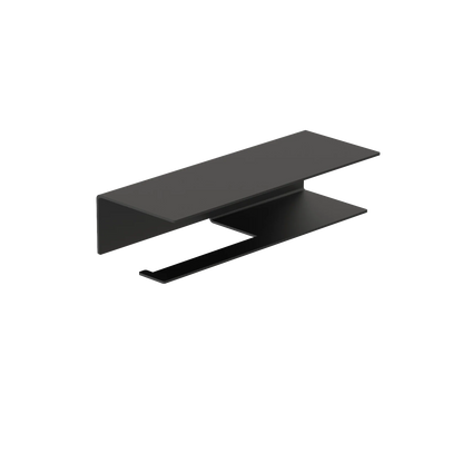 Portarrollos Bari – accesorios baño moderno con estante M (23cm) Negro izquierdo - Kaimok Design