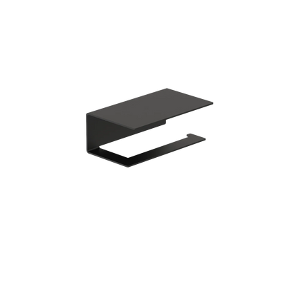 Portarrollos Bari – accesorios baño moderno con estante S (14 cm) Negro derecho - Kaimok Design