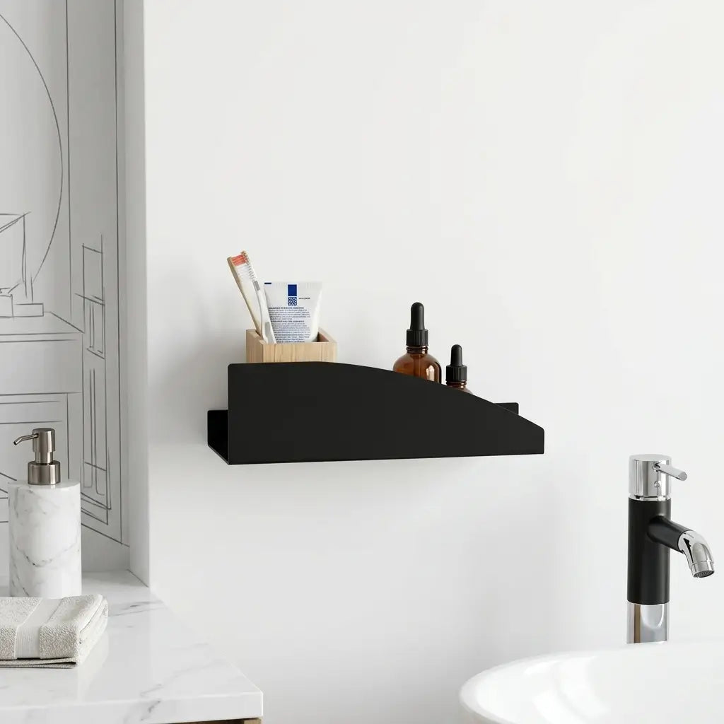 Estantería de pared metálica Torino – repisa flotante mediana - Kaimok Design